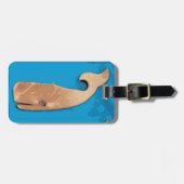 houten walvisblauw bagagelabel (Voorkant horizontaal)