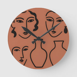 Houten wanddecoratie ronde klok