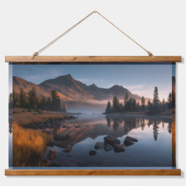 Houten wandtapijt hangend wandkleed