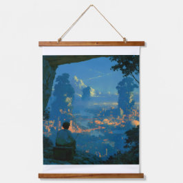 Houten wandtapijt hangend wandkleed