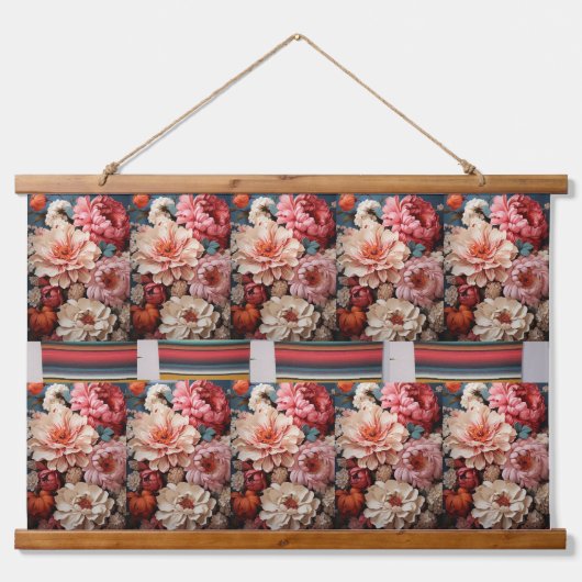 Houten wandtapijt hanger. hangend wandkleed (Voorkant)