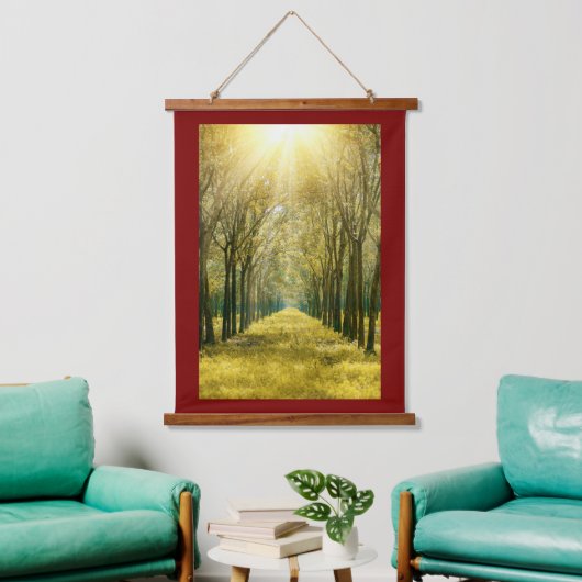 Houten wandtapijt in raamwerk hangend wandkleed (Woonkamer)