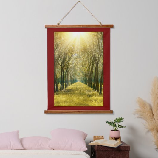 Houten wandtapijt in raamwerk hangend wandkleed (Slaapkamer)
