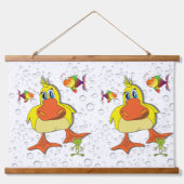 Houten wandtapijt met eend hangend wandkleed (Voorkant)