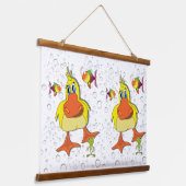 Houten wandtapijt met eend hangend wandkleed (Gebogen)