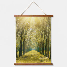 Houten wandtapijt met frame hangend wandkleed