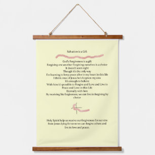Houten wandtapijt "Redding is een geschenk" Hangend Wandkleed