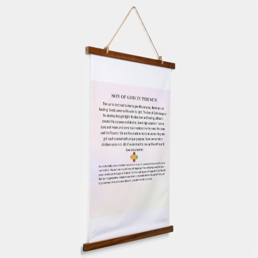 Houten wandtapijt; Zoon van God in de zon Hangend Wandkleed (Gebogen)