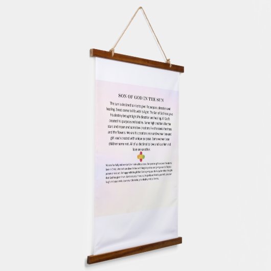 Houten wandtapijt; Zoon van God in de zon Hangend Wandkleed (Gebogen)