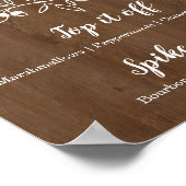 Houten Warme Chocolade Bar Menu Huwelijk Feestje Poster (Hoek)