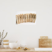 Houten wasknuppels poster (Keuken)