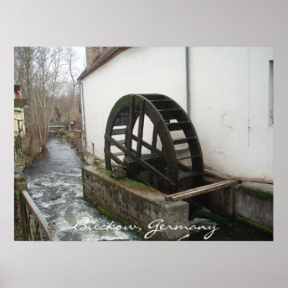 Houten watermolen Poster