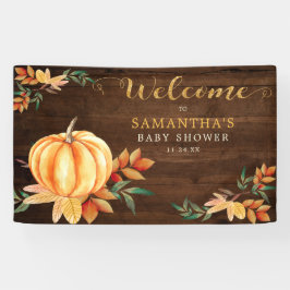 Houten Waterverf Pompoen Baby shower Herfst Welkom Spandoek