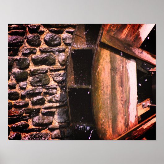 Houten Waterwiel Natuur Fotografie Poster (Voorkant)