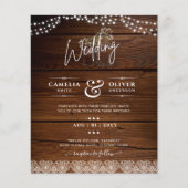 Houten weckpot lantaarns met gipsophila bruiloft d flyer (Voorkant)