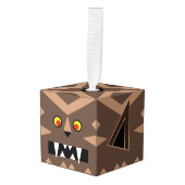 Houten Weerwolf Kubus Halloween Ornament (Voorkant hoekig)