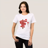 Houten Wegwijzer Wensen Tri-Blend Shirt (Voorkant volledig)