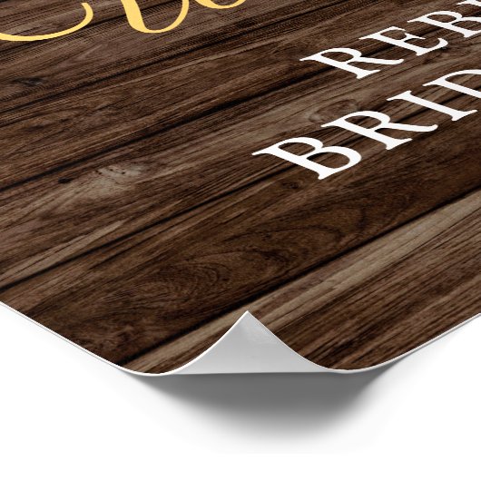 Houten welkomstbord voor bruiloft met zonnebloemen poster (Hoek)