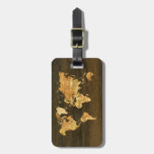 Houten Wereldkaart Bagagelabel (Voorkant verticaal)
