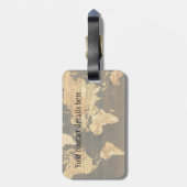 Houten Wereldkaart Bagagelabel (Achterkant verticaal)