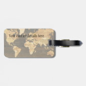 Houten Wereldkaart Bagagelabel (Achterkant horizontaal)