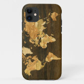 Houten Wereldkaart Case-Mate iPhone Case (Achterkant)