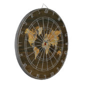 Houten Wereldkaart Dartbord (Voorkant Links)