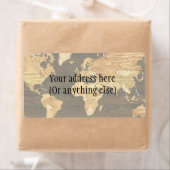 Houten Wereldkaart Etiket (Insitu)