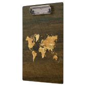 Houten Wereldkaart Klembord (Links)