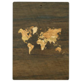 Houten Wereldkaart Klembord (Achterkant)