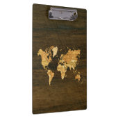 Houten Wereldkaart Klembord (Rechts)
