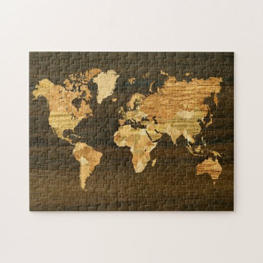 Houten Wereldkaart Legpuzzel (Horizontaal)