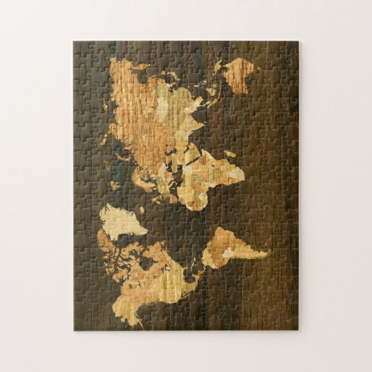 Houten Wereldkaart Legpuzzel (Verticaal)