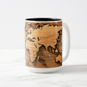 Houten Wereldkaart Mok (Voorkant rechts)