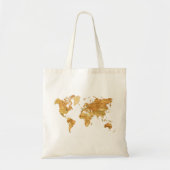 Houten Wereldkaart Tote Bag (Voorkant)