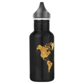 Houten Wereldkaart Waterfles (Links)