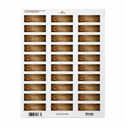 Houten Western Touw & Laarzen Party Adresetiketten Etiket (Full Sheet)