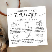 Houten Wick Candle Care Dank u kaart Elegant Vierkante Visitekaartje