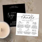 Houten Wick Candle Care Dank u kaart Elegant Vierkante Visitekaartje