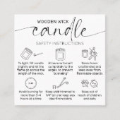 Houten Wick Candle Care Dank u kaart Elegant Vierkante Visitekaartje (Voorkant)