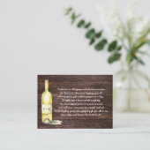 Houten Wijnfles display vrijgezellenfeest label Informatiekaartje (Staand voorkant)