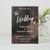 Houten wijnvat Casual handschrift De bruiloft van Kaart (Staand voorkant)