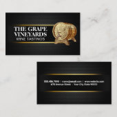 Houten wijnvat | Zwart koolstofvezelpatroon Visitekaartje (Voorkant / Achterkant)