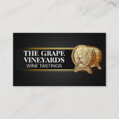 Houten wijnvat | Zwart koolstofvezelpatroon Visitekaartje (Voorkant)