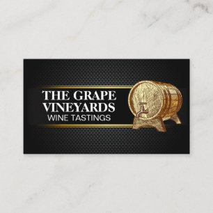 Houten wijnvat   Zwart koolstofvezelpatroon Visitekaartje