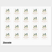 Houten Wolf Baby Shower-boekenlegger Vierkante Sticker (Vel)