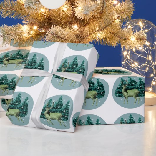  houten woud Deer Forest Wrapping Paper Cadeaupapier (Feestdagen)