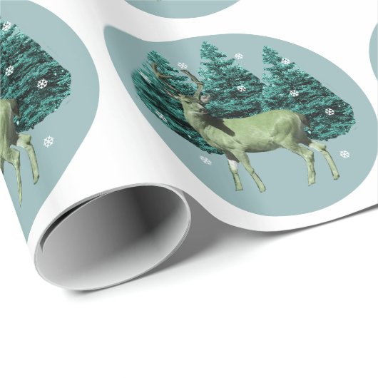  houten woud Deer Forest Wrapping Paper Cadeaupapier (Rol Hoek)