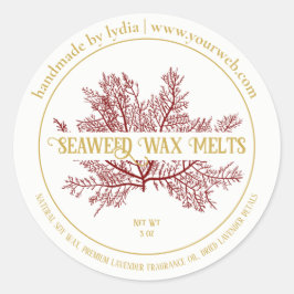Houten Zeewier Was Smelt Ronde Sticker