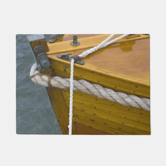 Houten zeilboot in water deurmat (Voorkant)